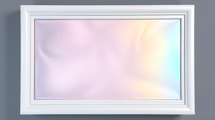 Professional-quality, high-resolution stock photo Graceful and elegant iridescent colors and reflections displayed on a blank image frame mockup. 