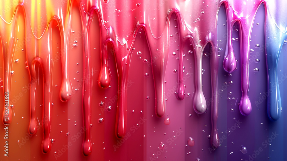 Poster vibrant drips of color cascade in a mesmerizing abstract display