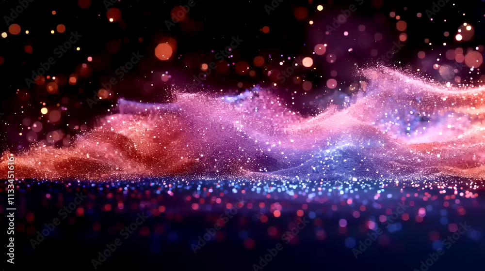 Poster Vibrant waves of color dance in a mesmerizing display of light and texture
