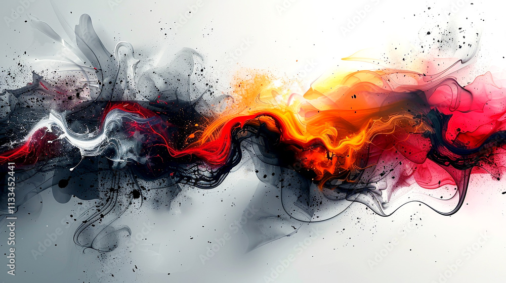 Poster vibrant abstract waves of color flowing in bold, dynamic patterns