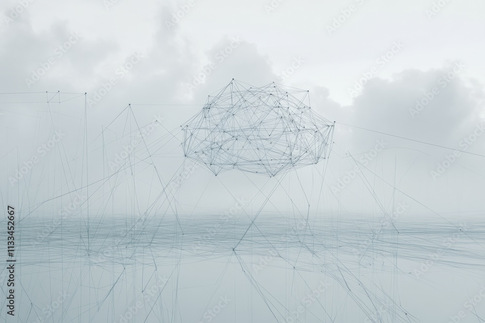 Poster A simple cloud icon sits prominently in the center, symbolizing cloud services and inviting text for informative content. Generative AI
