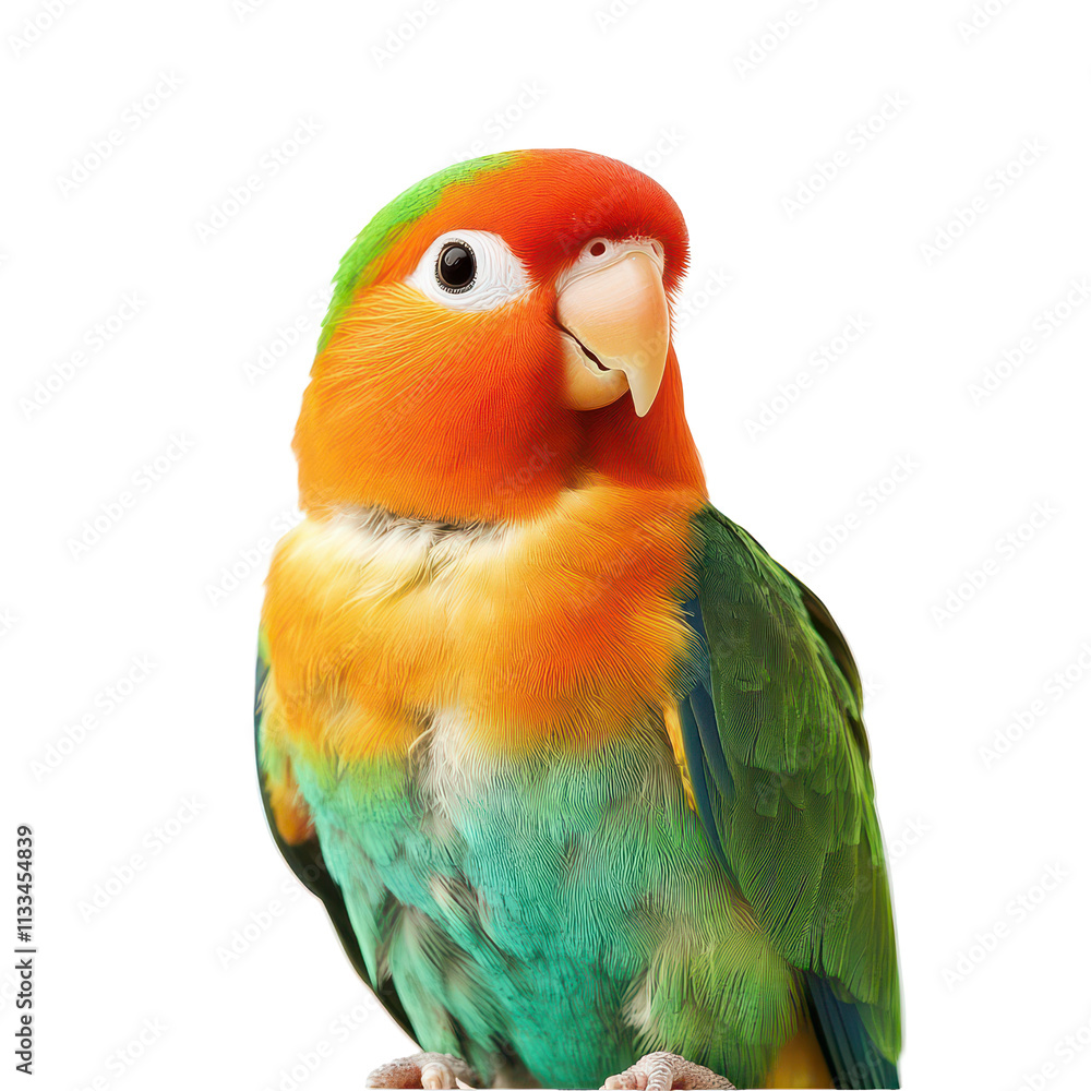 Aufkleber a colorful bird perched on a transparent background showcasing vibrant feathers and distinct facial 