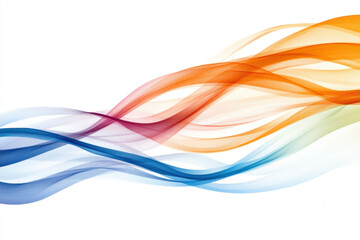 Obraz premium A sleek design showcases dynamic waves in rich colors of orange, blue, and purple. This artistic representation conveys creativity and modernity, suitable for branding