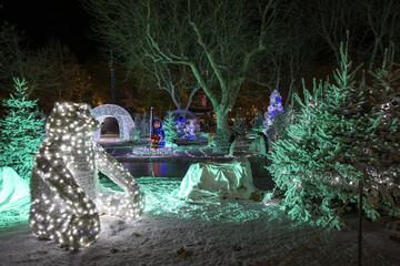 Marché de Noël et illuminations à Beziers dans le département de l'Herault en région Occitanie...