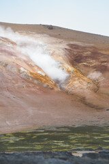 The rugged volcanic landscape of Leirhnjúkur and the Krafla Caldra, Iceland.