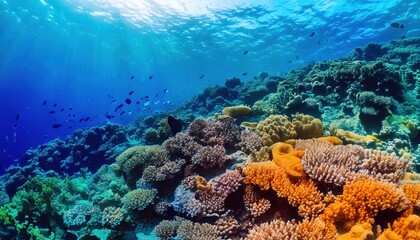 Naklejka premium An underwater kingdom with coral reefs.