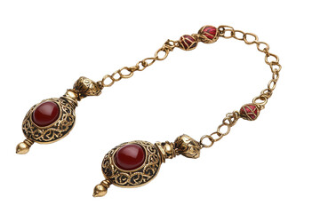 Elegant Traditional Arabic Anklet with Intricate Designs with isolated on transparent background