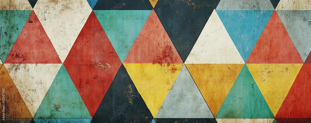 Poster Abstract pattern of large triangles line