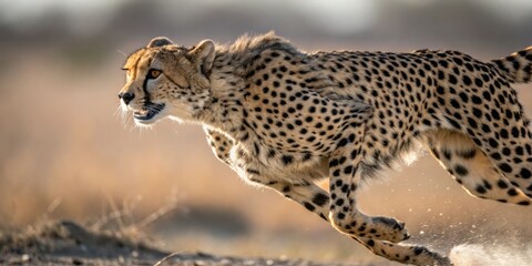 Dynamic Photograph of a Cheetah Running