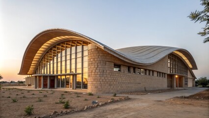 Innovative Eco-Friendly Mud Brick Building with Elevated Tin Roof for Natural Cooling part II