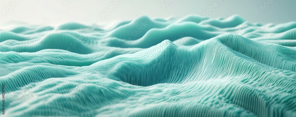 Aufkleber abstract background made of aqua and green 3d undulating lines. multicolored with copy-space.