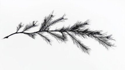 Obraz premium Pine tree branch isolated on white background 
