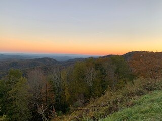 sunset over the mountains