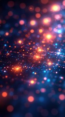 Fototapeta premium A vibrant abstract background featuring glowing orbs and sparkles in various colors.