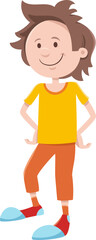 funny cartoon kid or teen boy comic character