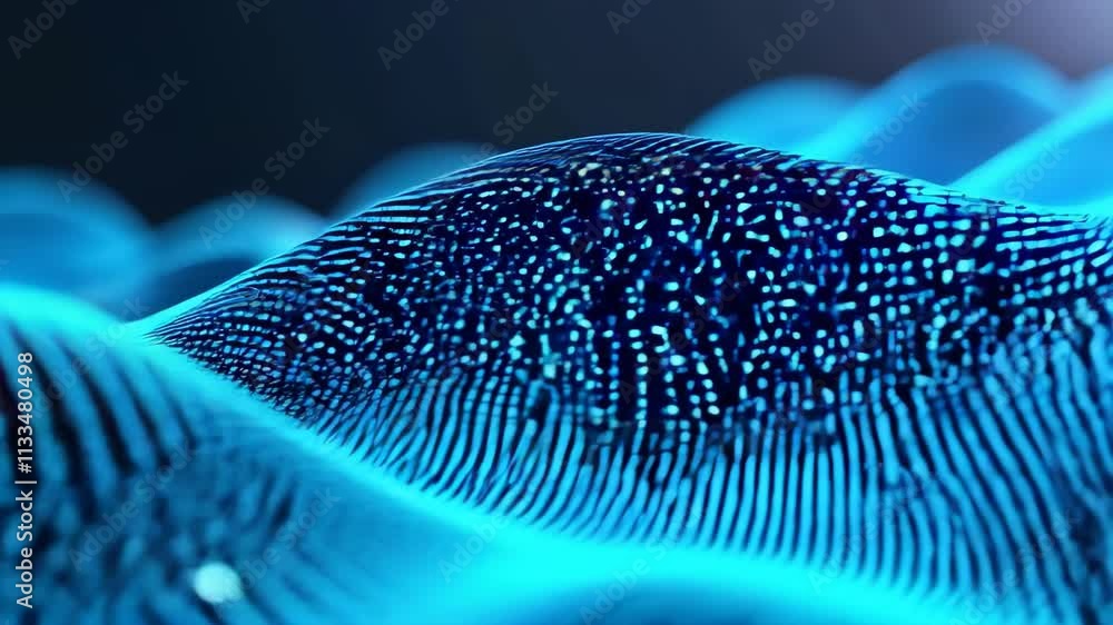 Poster abstract digital waves background. future and futuristic technology. neon blue waveform 3d animation