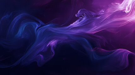 Fototapeta premium Abstract digital wave pattern, dark blue and purple hues, flowing texture, futuristic and atmospheric, shimmering light effect. Ether. Illustration