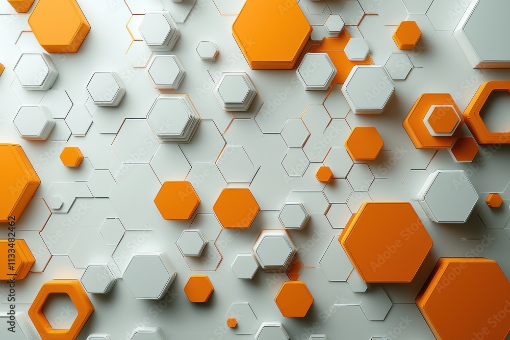 Poster abstract gradient background with geometric hexagon pattern