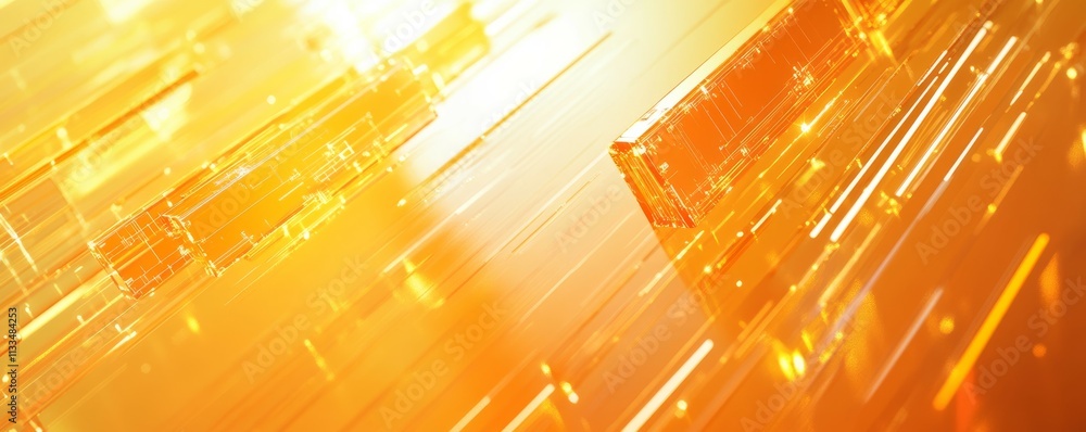 Poster cyberspace concept with high-tech structure. orange and yellow futuristic digital lines with copy-sp