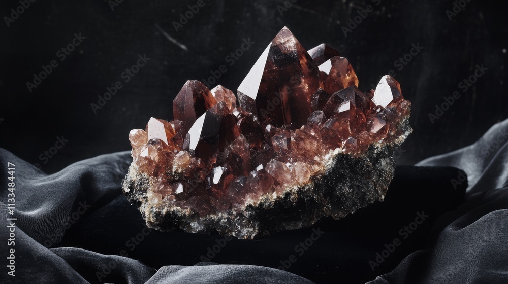 Aufkleber a stunning natural gemstone cluster with sharp, pointed crystals glistening in the light. the format