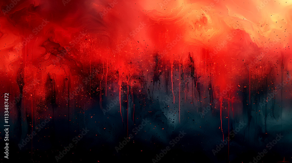 Poster vivid abstract expression merging red and black in dynamic harmony