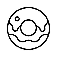 doughnut pillow - simple black line art icon of doughnut pillow for doughnut daycelebrations. doughnut vector art.