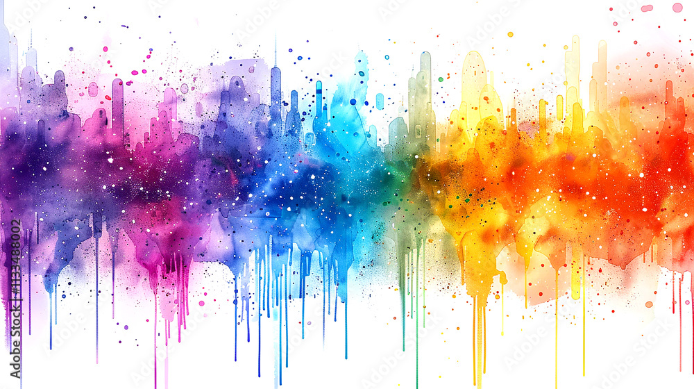Poster vibrant abstract art showcasing a spectrum of colors in a fluid design