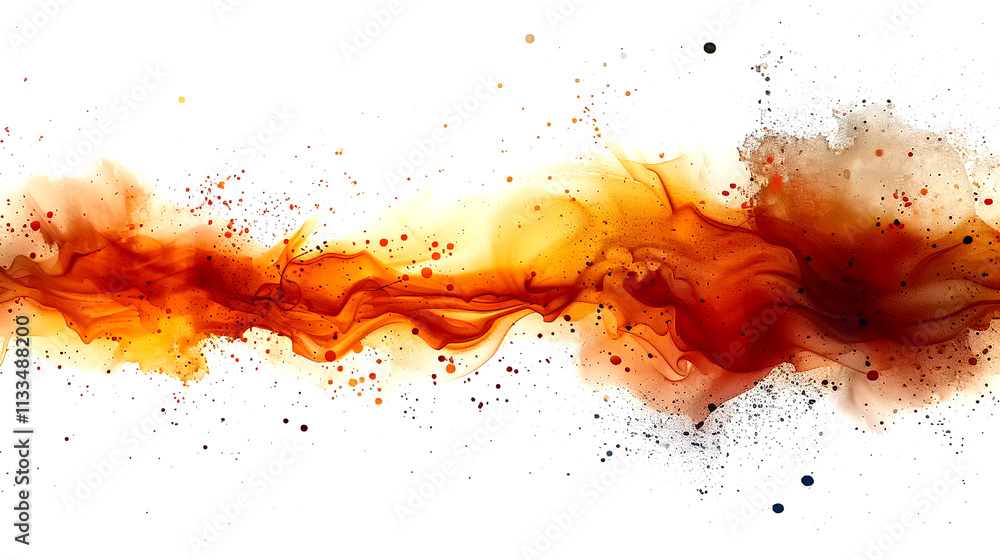Poster dynamic flow of fiery colors blending in abstract art composition