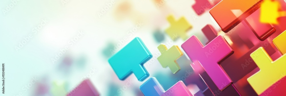 Aufkleber colorful hashtag and like icons stand out against a bright background, symbolizing online interactio