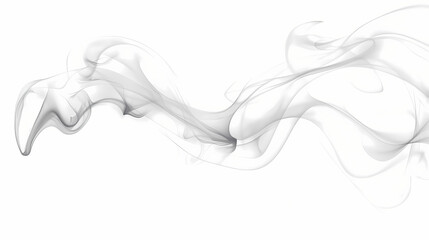 Three delicate wisps of white smoke rising isolated on transparent background. Wisp. Illustration