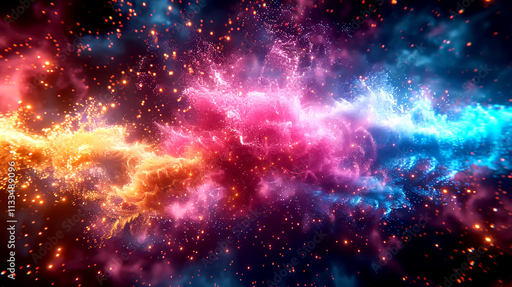 Poster Explosive cosmic colors create a visually stunning celestial display