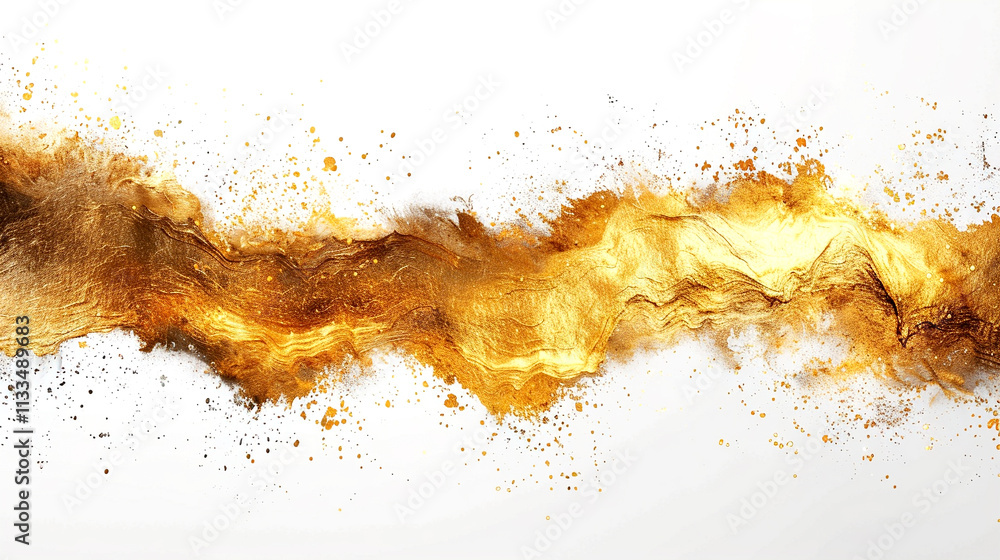 Poster vibrant golden abstract flow with shimmering textures and smooth curves