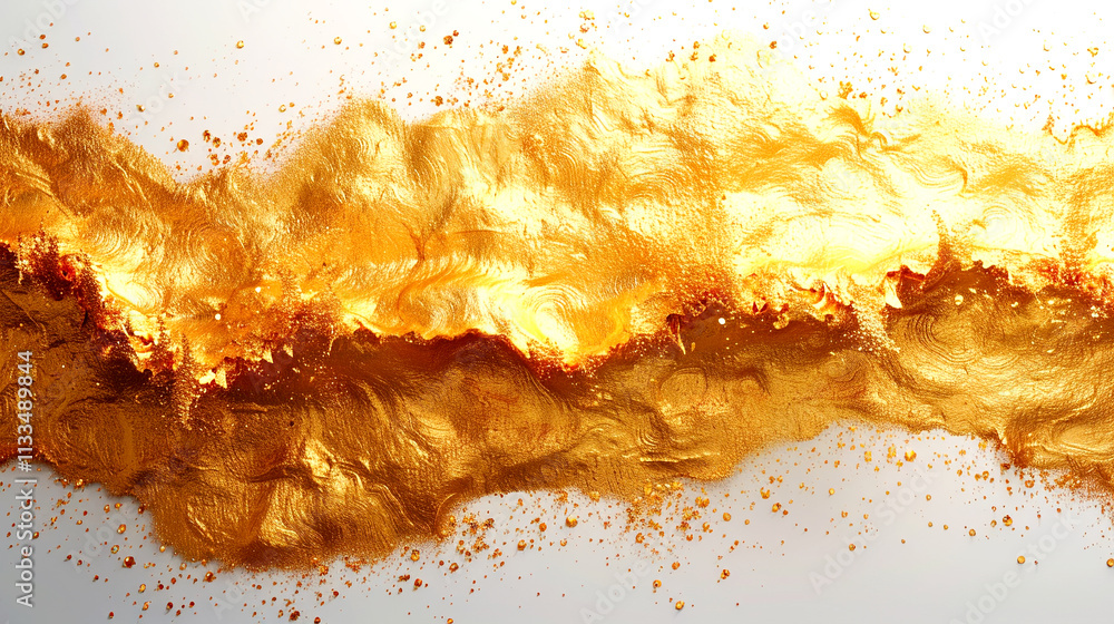 Poster golden waves of texture create a captivating display of light and shimmer
