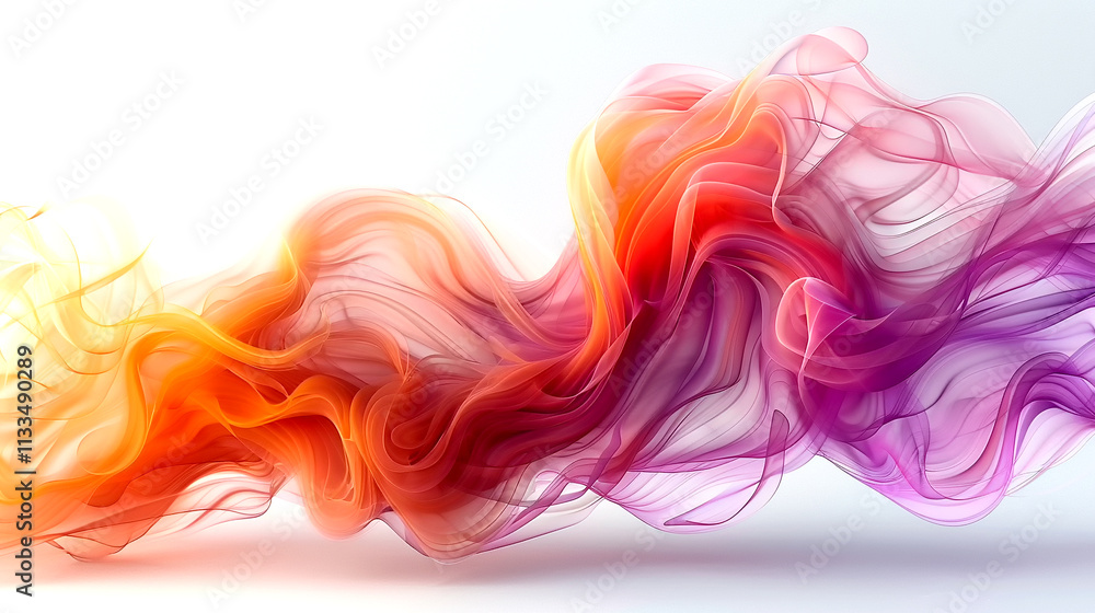 Poster colorful waves of translucent fabric create a mesmerizing flow of hues