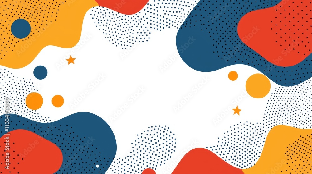 Poster vibrant colors and dynamic shapes create a modern and playful abstract background, perfect for vario