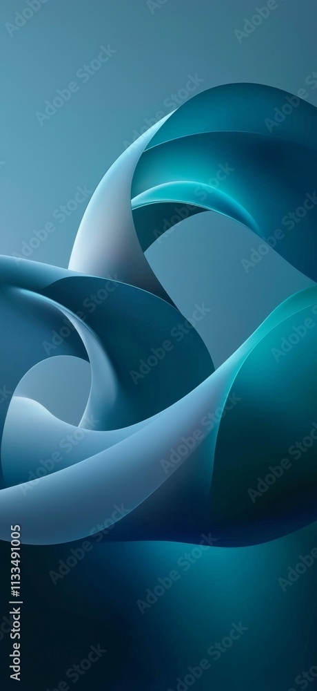 Poster smooth, flowing shapes in varying shades of blue create a dynamic and modern abstract composition, p