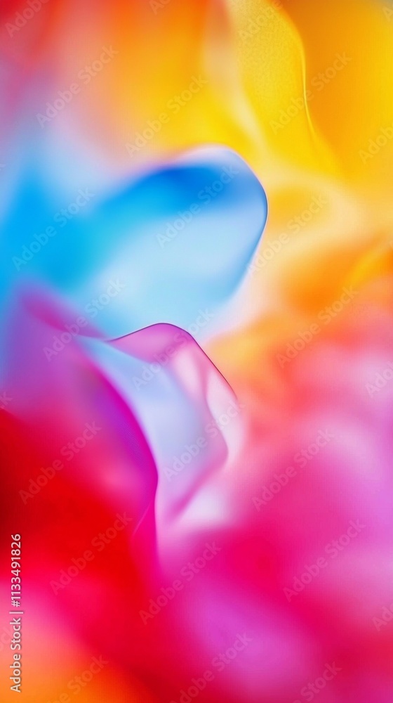 Poster smooth curves of color blend together, creating a vibrant and dynamic abstract background with a gra
