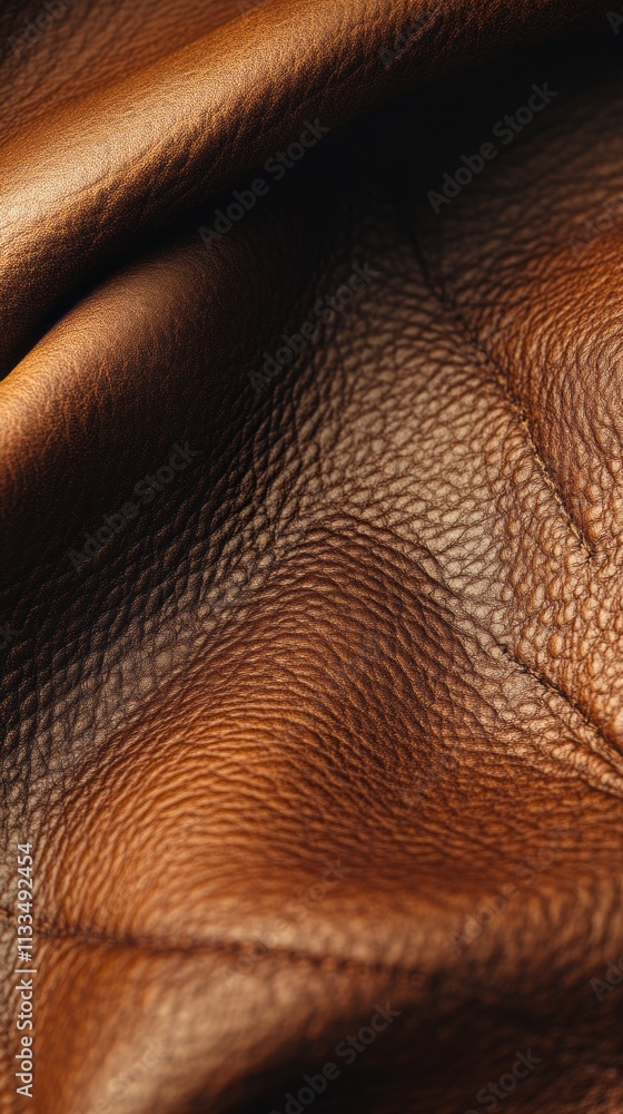 Poster surfaces of brown leather display a blend of rugged textures and warm earthy mocha mousse tones unde