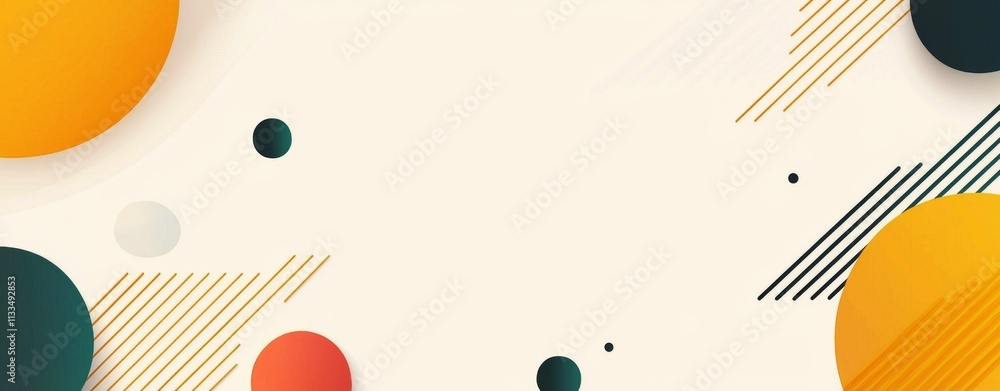 Poster modern abstract design featuring vibrant geometric shapes and lines creating a dynamic and visually 