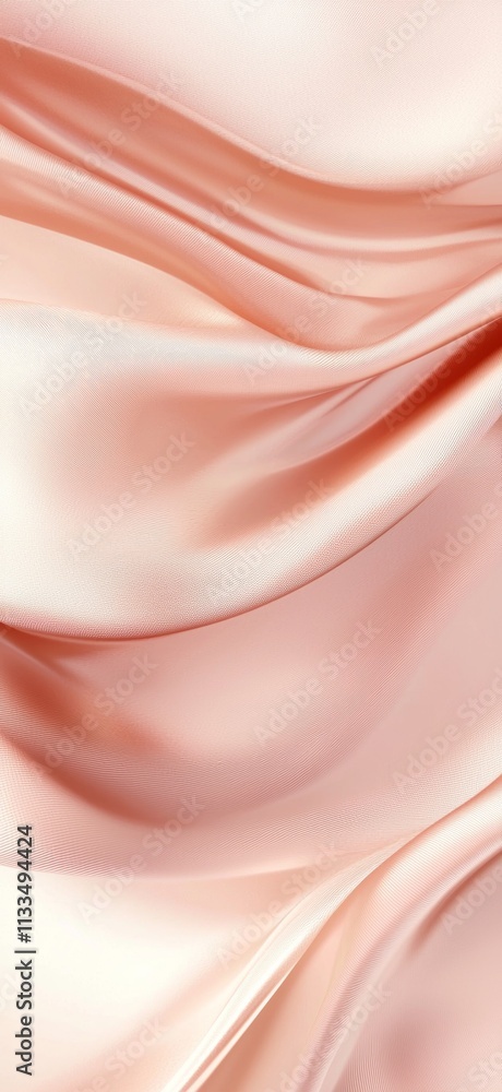 Poster smooth pink silk fabric flowing and creating soft waves, perfect for backgrounds and designs related