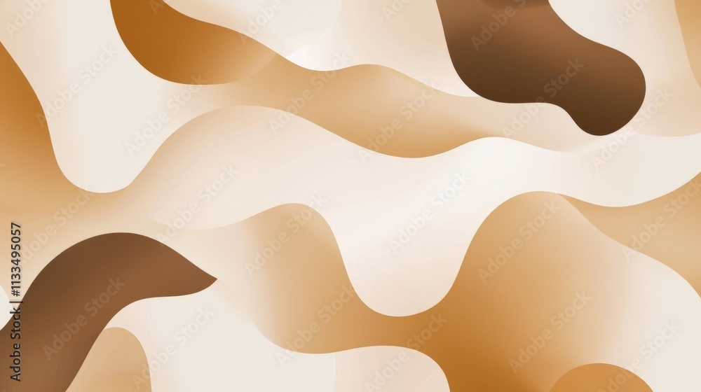 Aufkleber light brown and white gradient abstract waves overlapping create a modern, elegant background design