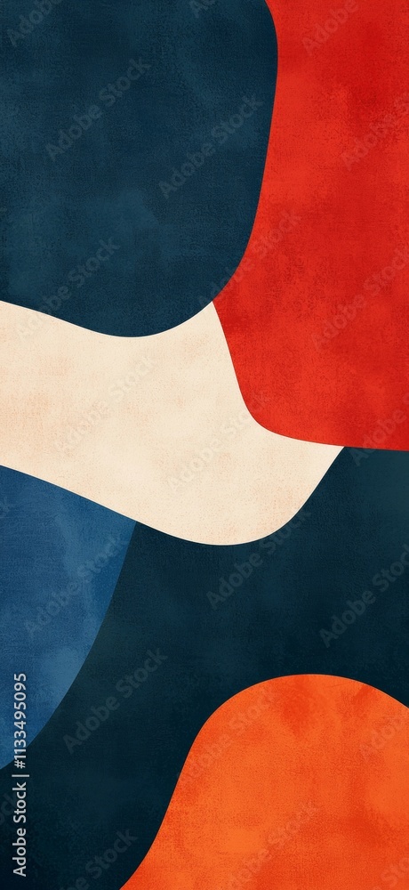 Poster modern abstract background showcasing a dynamic composition of overlapping textured shapes in variou