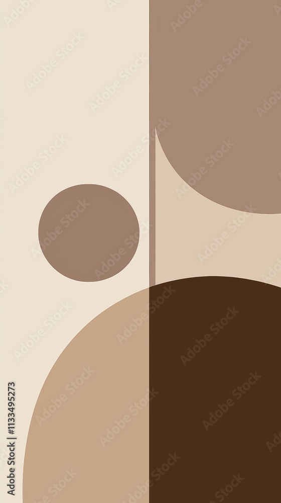 Poster modern abstract background showcasing a harmonious blend of brown and beige geometric shapes, creati