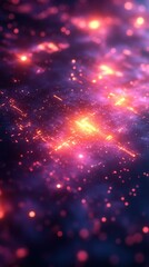 Obraz premium A vibrant cosmic scene with glowing particles and swirling colors, evoking a sense of wonder.