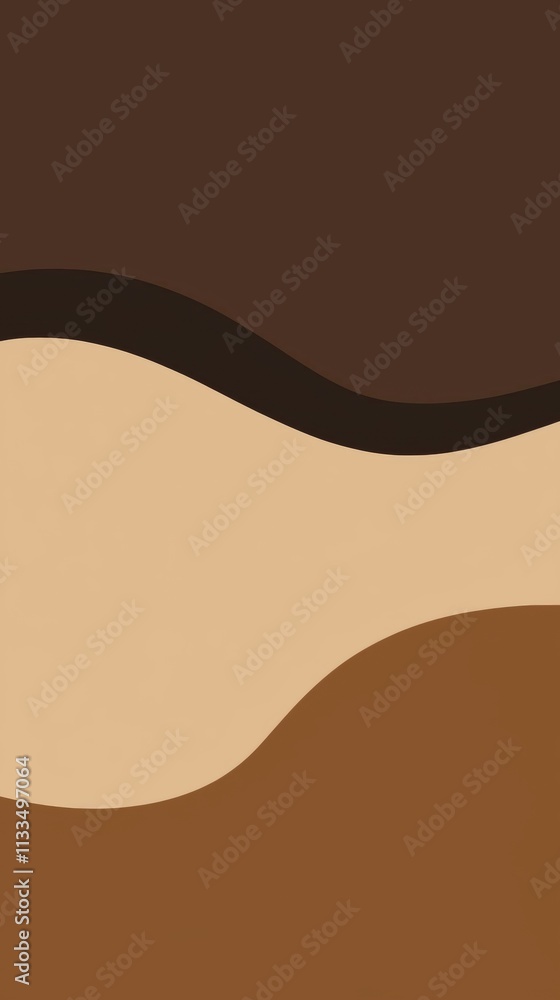 Aufkleber smooth, undulating shapes in varying shades of brown create a visually appealing abstract background