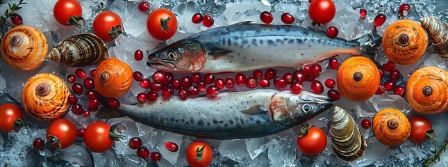 Baked salmon with vegetables and ratatouille on a plate