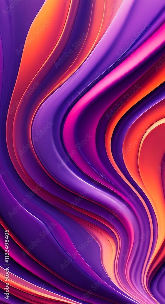 Poster Abstract colorful fluid gradient background design vibrant curves flowing lines smooth texture patte