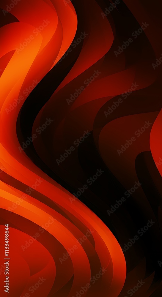 Poster abstract dark red orange background swirling waves smooth curves elegant design pattern
