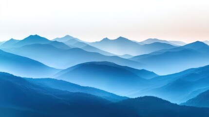 Obraz premium Serene Blue Mountainscape: A Breathtaking Panorama of Rolling Hills