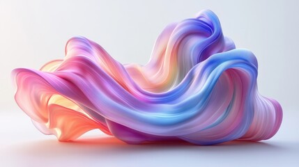 Fototapeta premium Abstract Pastel Swirls: A Dreamlike 3D Render of Flowing Colors